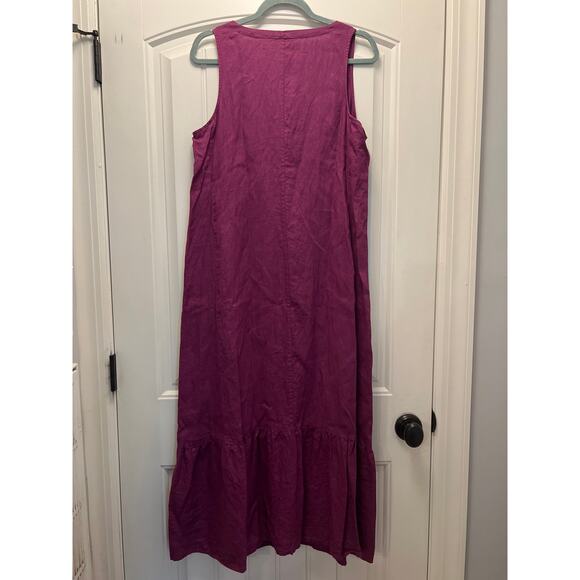 J. Jill Women’s Love Linen Sleeveless Boho Button Front Maxi Dress Size M Purple - Picture 5 of 5